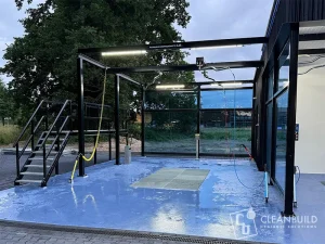 Mur du fond pour boites de lavage QCarwash